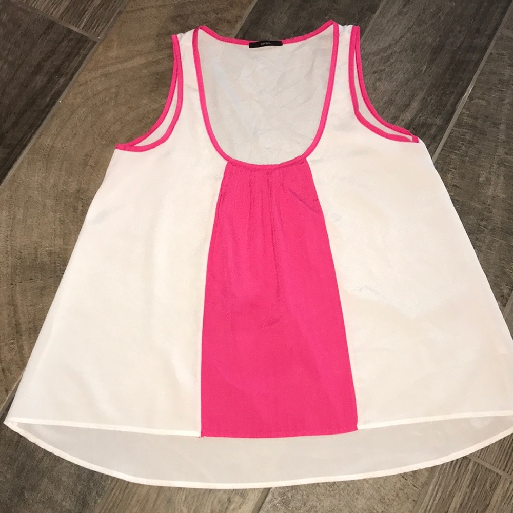 Pink and White Blouse